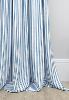 Lace Stripes, Vintage Blue - Made to Measure Curtains
